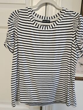 3 For $25 Navy & White Striped Short Sleeve Tee